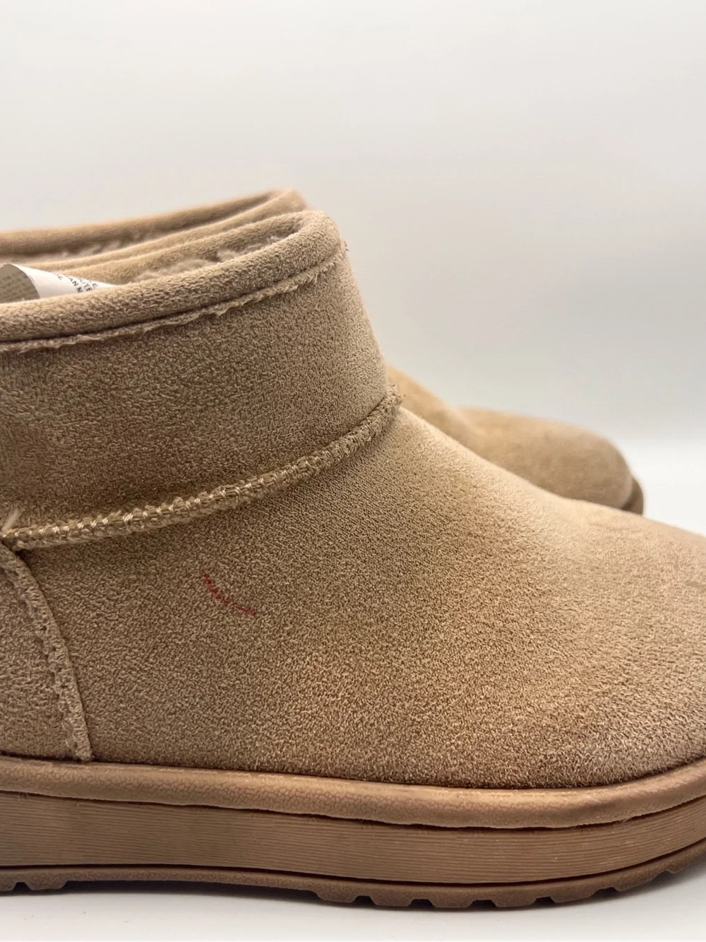 White Mountain Kids Girls 11M Inspo Chestnut Suede Faux Fur Ankle Boots